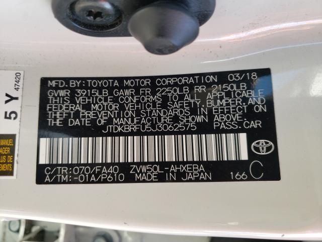 Photo 9 VIN: JTDKBRFU5J3062575 - TOYOTA PRIUS 