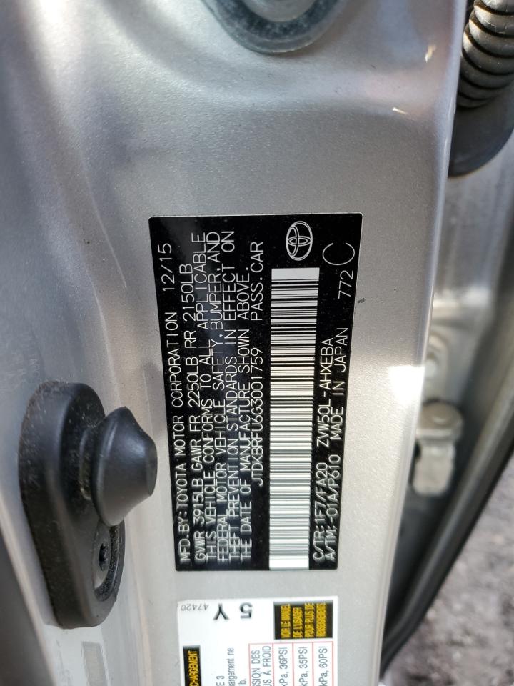 Photo 11 VIN: JTDKBRFU6G3001759 - TOYOTA PRIUS 