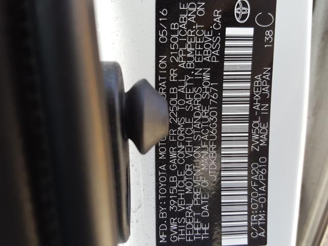 Photo 9 VIN: JTDKBRFU6G3017671 - TOYOTA PRIUS 