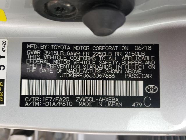 Photo 9 VIN: JTDKBRFU6J3067686 - TOYOTA PRIUS 