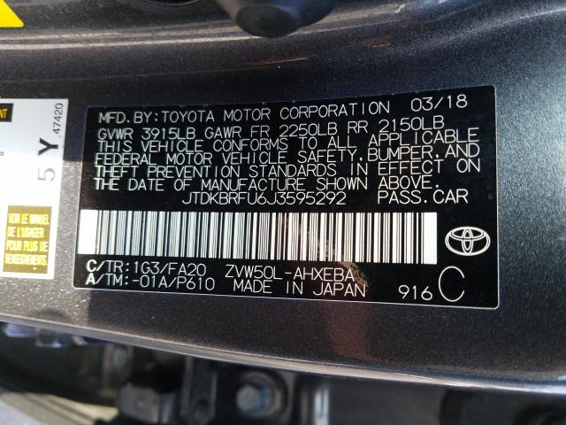 Photo 9 VIN: JTDKBRFU6J3595292 - TOYOTA PRIUS 