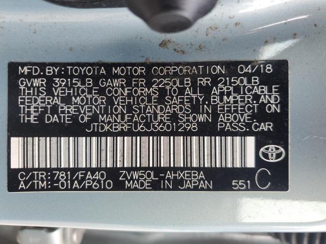 Photo 12 VIN: JTDKBRFU6J3601298 - TOYOTA PRIUS 