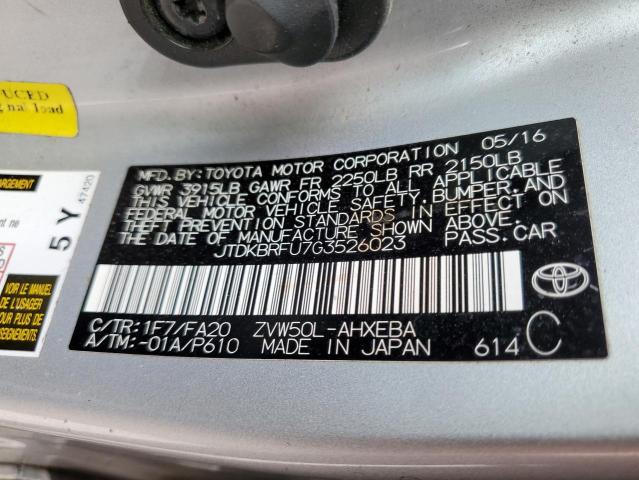 Photo 11 VIN: JTDKBRFU7G3526023 - TOYOTA PRIUS 