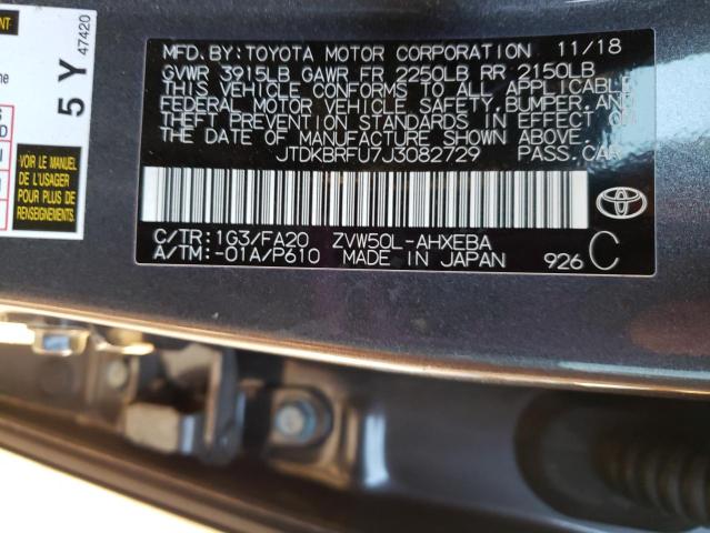 Photo 9 VIN: JTDKBRFU7J3082729 - TOYOTA PRIUS 