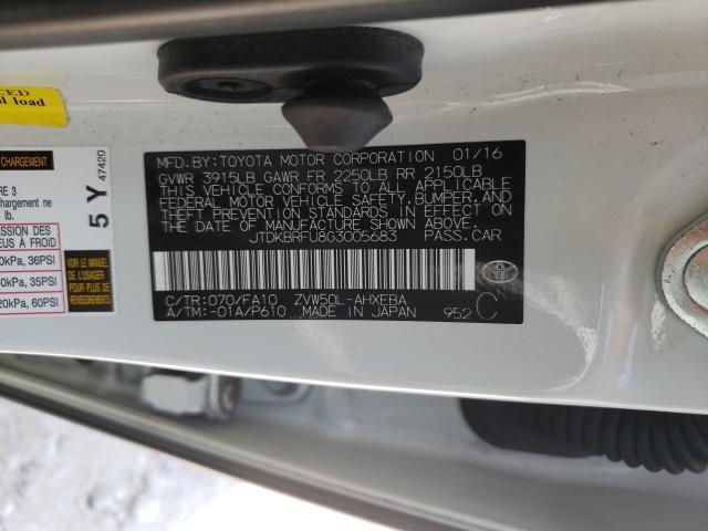 Photo 9 VIN: JTDKBRFU8G3005683 - TOYOTA PRIUS 