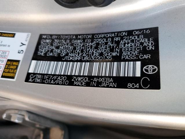 Photo 12 VIN: JTDKBRFU8G3020135 - TOYOTA PRIUS 