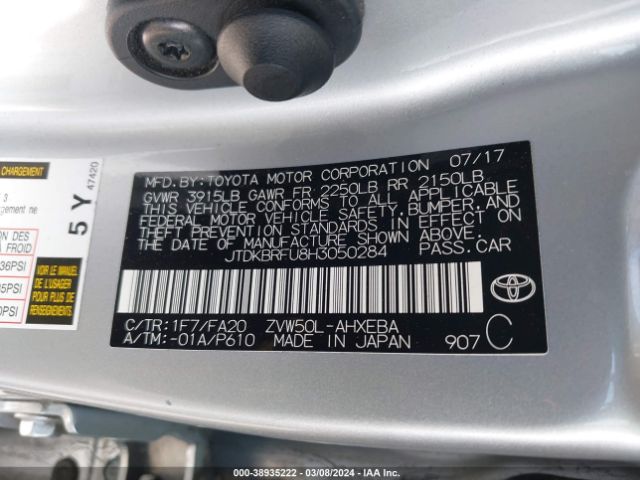 Photo 8 VIN: JTDKBRFU8H3050284 - TOYOTA PRIUS 