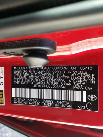 Photo 9 VIN: JTDKBRFU8J3066541 - TOYOTA PRIUS 