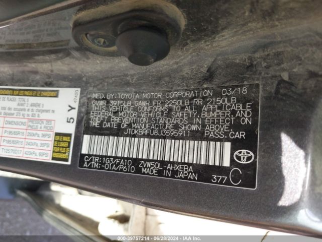 Photo 8 VIN: JTDKBRFU8J3595911 - TOYOTA PRIUS 