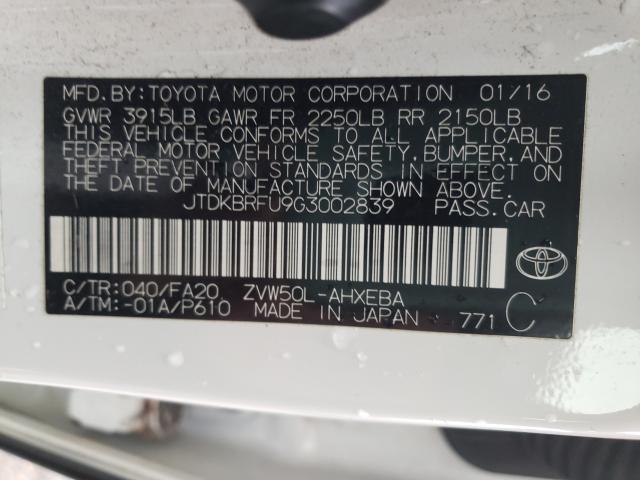 Photo 9 VIN: JTDKBRFU9G3002839 - TOYOTA PRIUS 