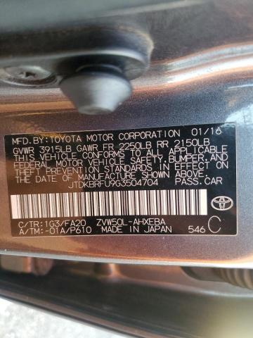 Photo 11 VIN: JTDKBRFU9G3504704 - TOYOTA PRIUS 