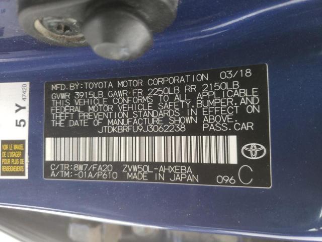 Photo 9 VIN: JTDKBRFU9J3062238 - TOYOTA PRIUS 