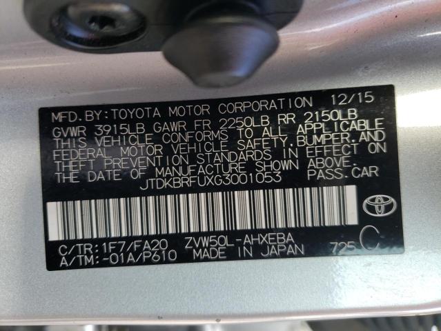 Photo 9 VIN: JTDKBRFUXG3001053 - TOYOTA PRIUS 