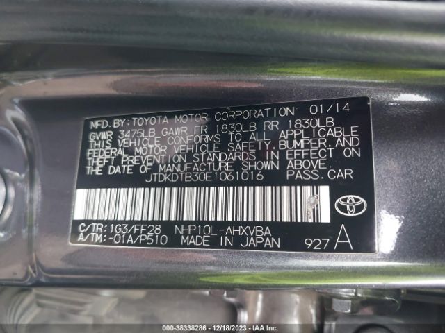 Photo 8 VIN: JTDKDTB30E1061016 - TOYOTA PRIUS C 