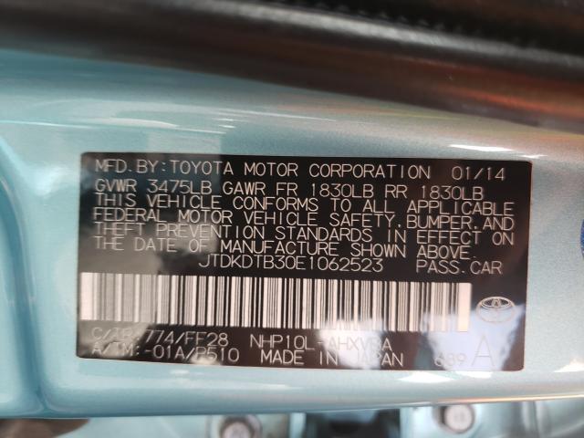 Photo 9 VIN: JTDKDTB30E1062523 - TOYOTA PRIUS C 