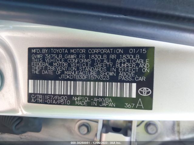 Photo 8 VIN: JTDKDTB30F1579323 - TOYOTA PRIUS C 