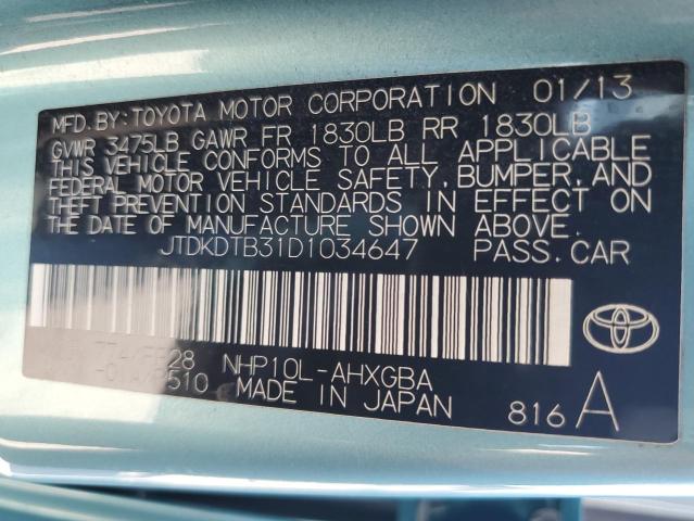 Photo 11 VIN: JTDKDTB31D1034647 - TOYOTA PRIUS C 