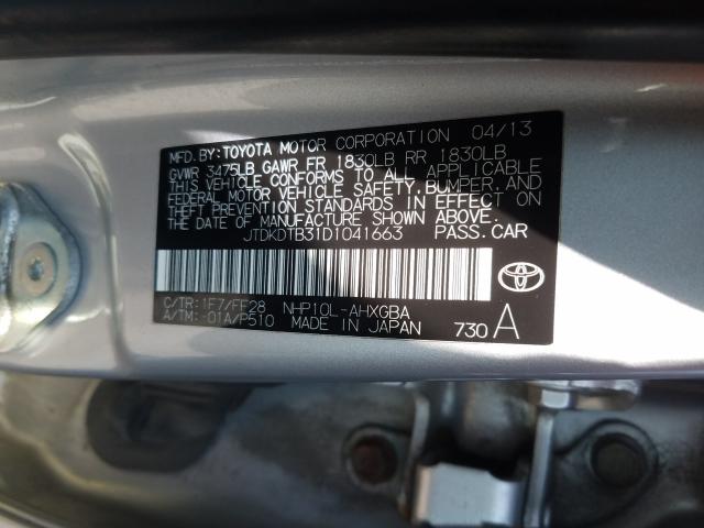 Photo 9 VIN: JTDKDTB31D1041663 - TOYOTA PRIUS C 