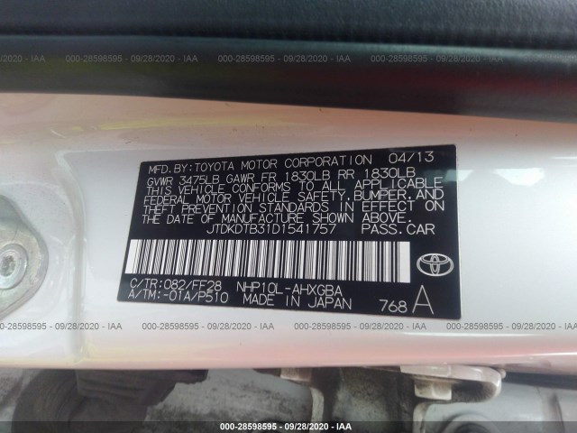 Photo 8 VIN: JTDKDTB31D1541757 - TOYOTA PRIUS C 