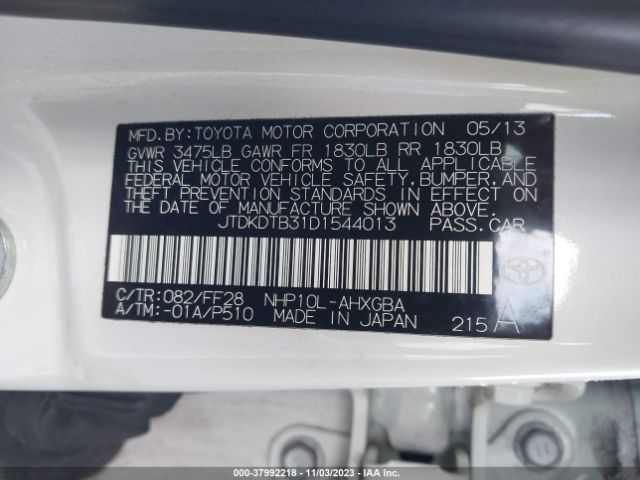 Photo 8 VIN: JTDKDTB31D1544013 - TOYOTA PRIUS C 