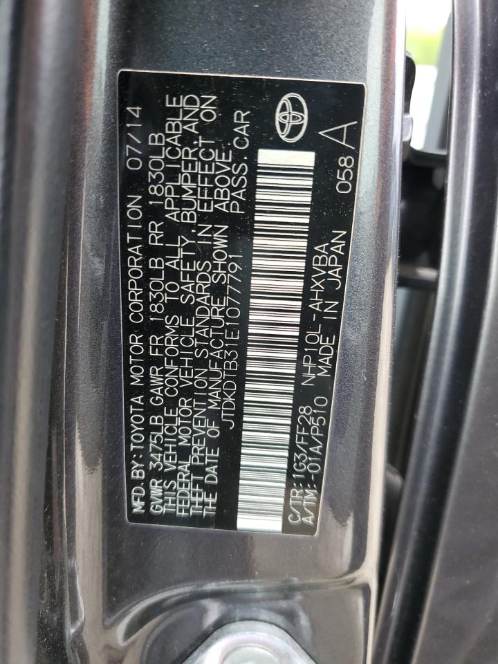 Photo 12 VIN: JTDKDTB31E1077791 - TOYOTA PRIUS 