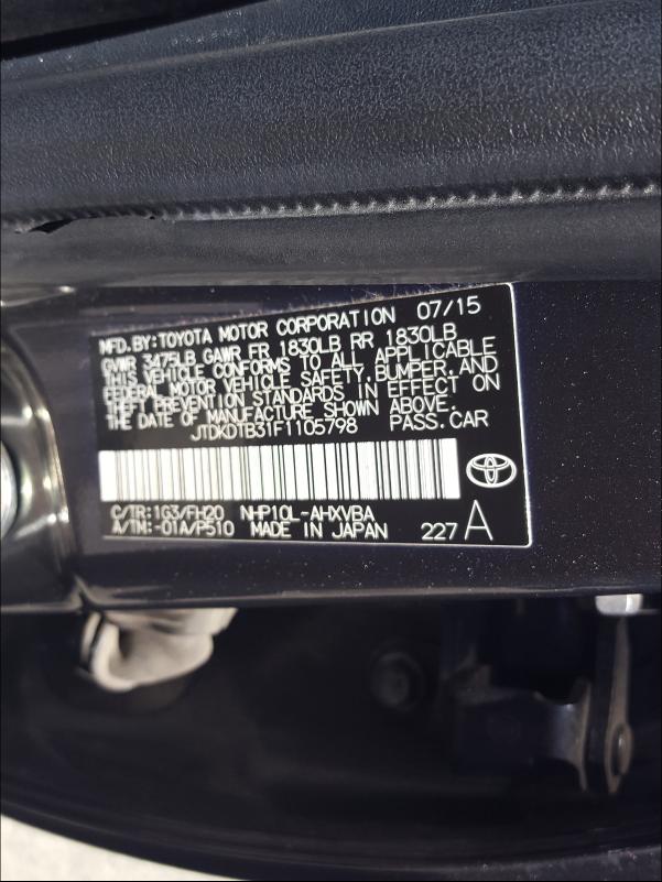 Photo 9 VIN: JTDKDTB31F1105798 - TOYOTA PRIUS C 