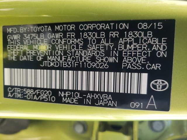 Photo 9 VIN: JTDKDTB31F1109026 - TOYOTA PRIUS C 