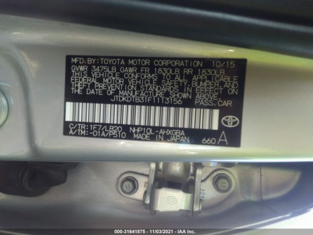 Photo 8 VIN: JTDKDTB31F1113156 - TOYOTA PRIUS C 