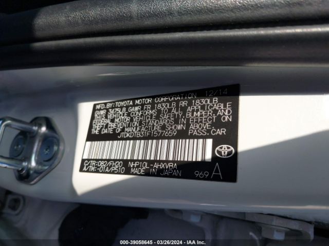 Photo 8 VIN: JTDKDTB31F1577659 - TOYOTA PRIUS C 