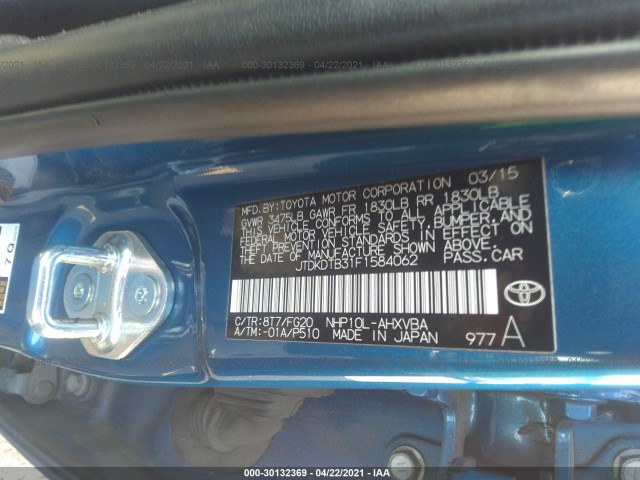 Photo 8 VIN: JTDKDTB31F1584062 - TOYOTA PRIUS C 