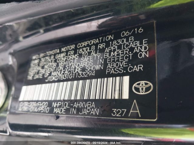 Photo 8 VIN: JTDKDTB31G1133294 - TOYOTA PRIUS C 