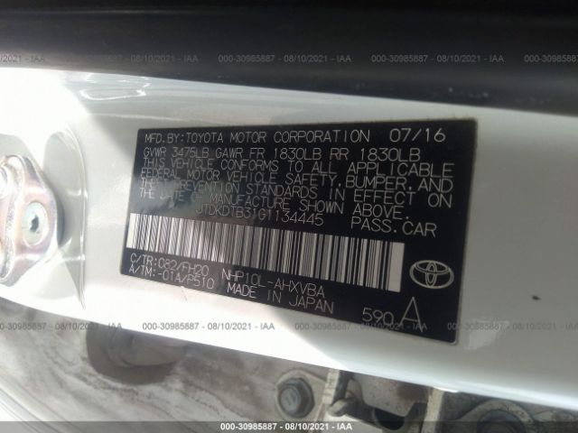 Photo 8 VIN: JTDKDTB31G1134445 - TOYOTA PRIUS C 