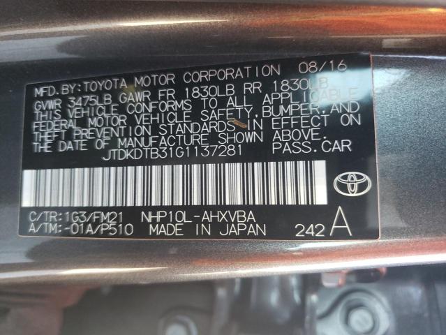 Photo 9 VIN: JTDKDTB31G1137281 - TOYOTA PRIUS C 