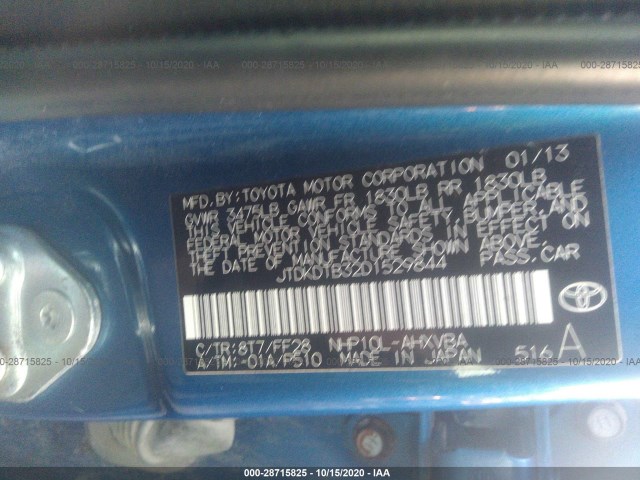 Photo 8 VIN: JTDKDTB32D1529844 - TOYOTA PRIUS C 