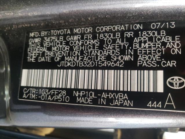 Photo 9 VIN: JTDKDTB32D1549642 - TOYOTA PRIUS C 