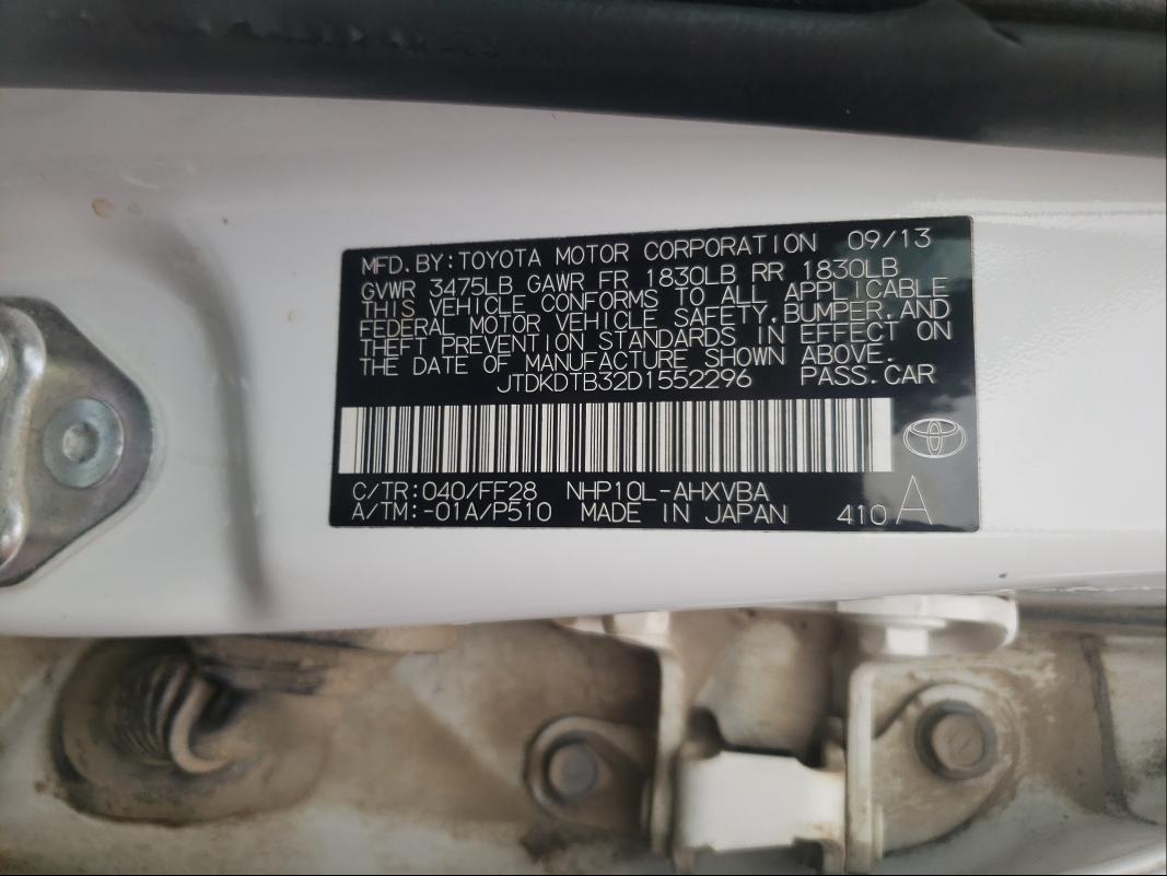 Photo 9 VIN: JTDKDTB32D1552296 - TOYOTA PRIUS C 