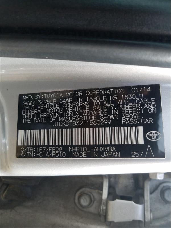 Photo 9 VIN: JTDKDTB32E1560299 - TOYOTA PRIUS C 