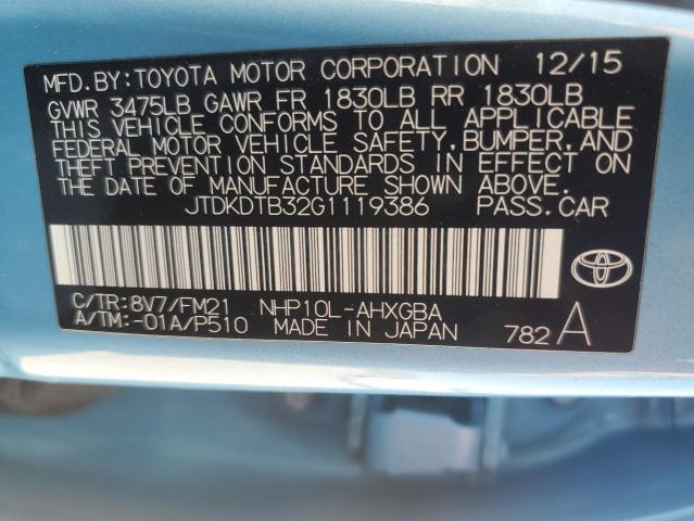 Photo 11 VIN: JTDKDTB32G1119386 - TOYOTA PRIUS C 