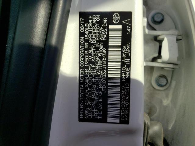 Photo 11 VIN: JTDKDTB32J1602349 - TOYOTA PRIUS C 