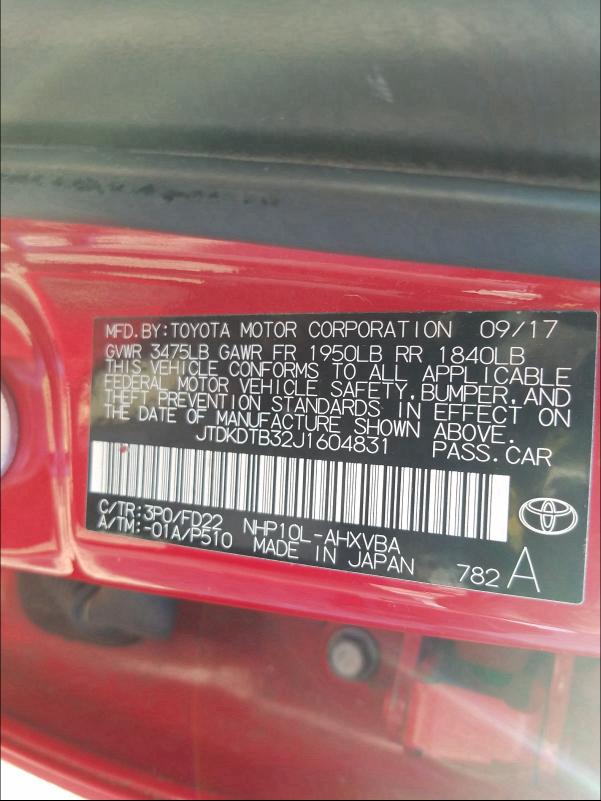 Photo 9 VIN: JTDKDTB32J1604831 - TOYOTA PRIUS C 