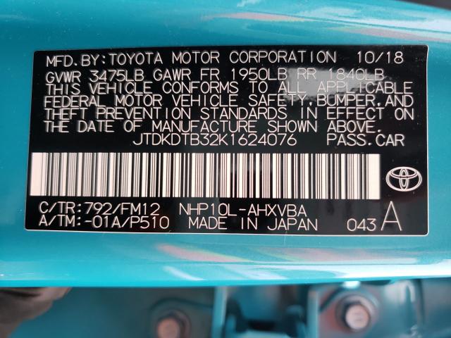 Photo 9 VIN: JTDKDTB32K1624076 - TOYOTA PRIUS C 