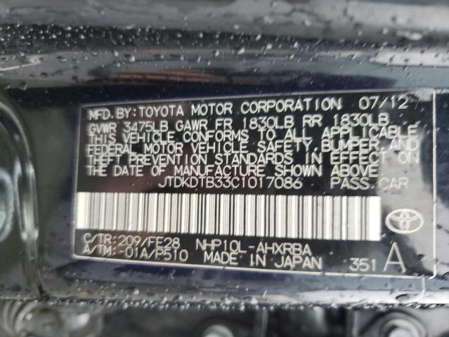 Photo 9 VIN: JTDKDTB33C1017086 - TOYOTA PRIUS C 