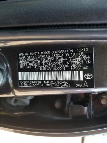 Photo 9 VIN: JTDKDTB33C1527048 - TOYOTA PRIUS C 