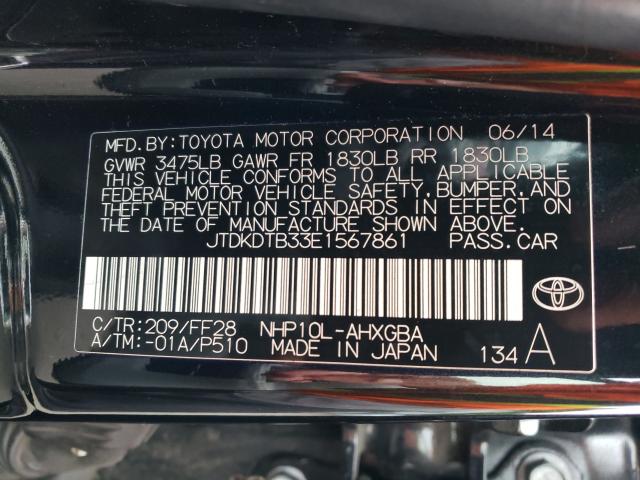 Photo 9 VIN: JTDKDTB33E1567861 - TOYOTA PRIUS C 