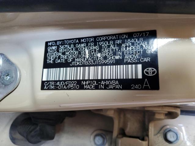 Photo 11 VIN: JTDKDTB33J1599591 - TOYOTA PRIUS C 