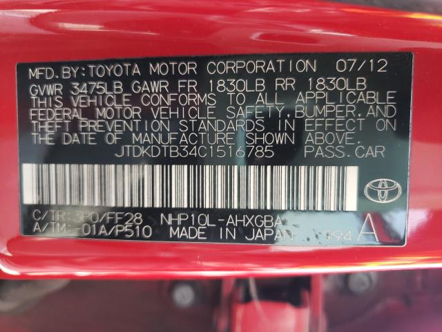 Photo 9 VIN: JTDKDTB34C1516785 - TOYOTA PRIUS C 