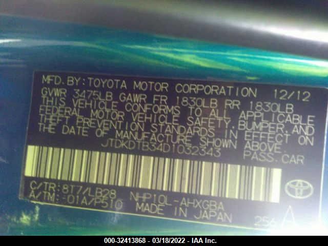 Photo 8 VIN: JTDKDTB34D1032343 - TOYOTA PRIUS C 