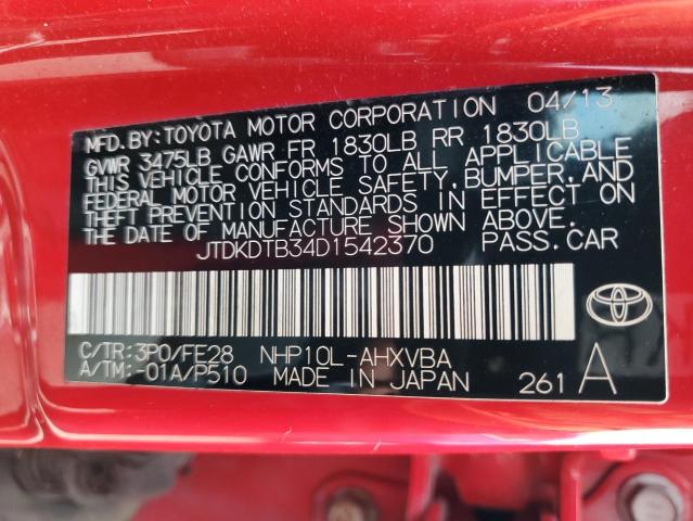 Photo 12 VIN: JTDKDTB34D1542370 - TOYOTA PRIUS C 