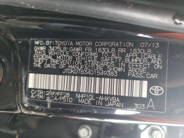 Photo 9 VIN: JTDKDTB34D1549383 - TOYOTA PRIUS C 