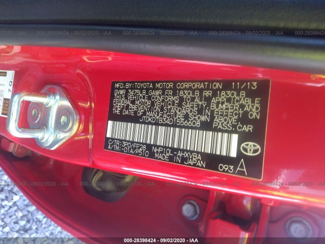 Photo 8 VIN: JTDKDTB34D1556608 - TOYOTA PRIUS C 